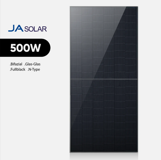10 bis 40x JA Solar JAM60D41‑500/LB 500 W Bifazial Glas‑Glas Full Black